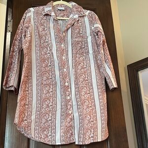 Julia Amory Brown Paisley Husband Shirt